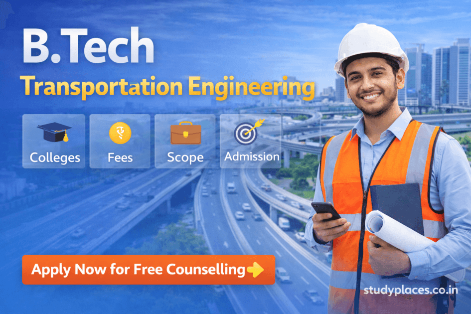 B.Tech Transportation Engineering 2026 | Colleges, Fees, Scope & Admission