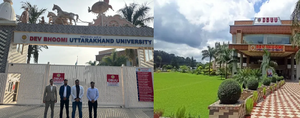 Dev Bhoomi Uttarakhand University Dev Bhoomi Uttarakhand University (DBUU) Manduwala campus with modern architecture and Himalayan foothills
