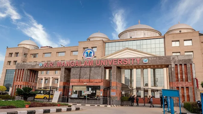 K.R. Mangalam University (KRMU) Gurugram modern campus building on Sohna Road, Haryana